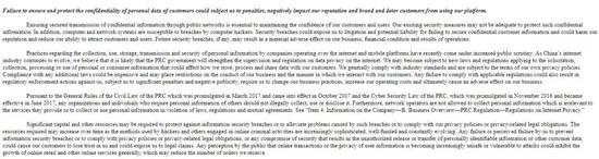 汽车之家财报中风险提示部分