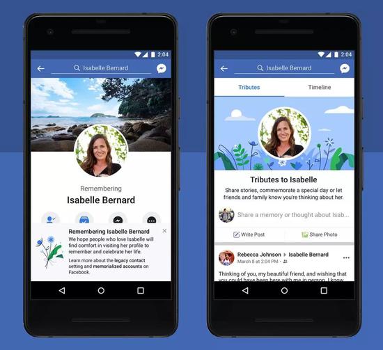 左：Facebook悼念送花页面