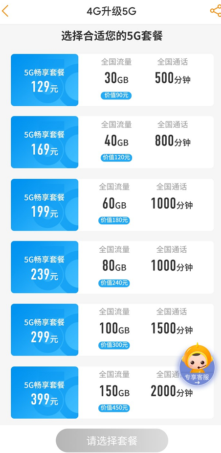 三大运营商公布5G套餐：最便宜128元起