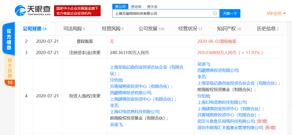 斗鱼投资MCN机构无锋科技