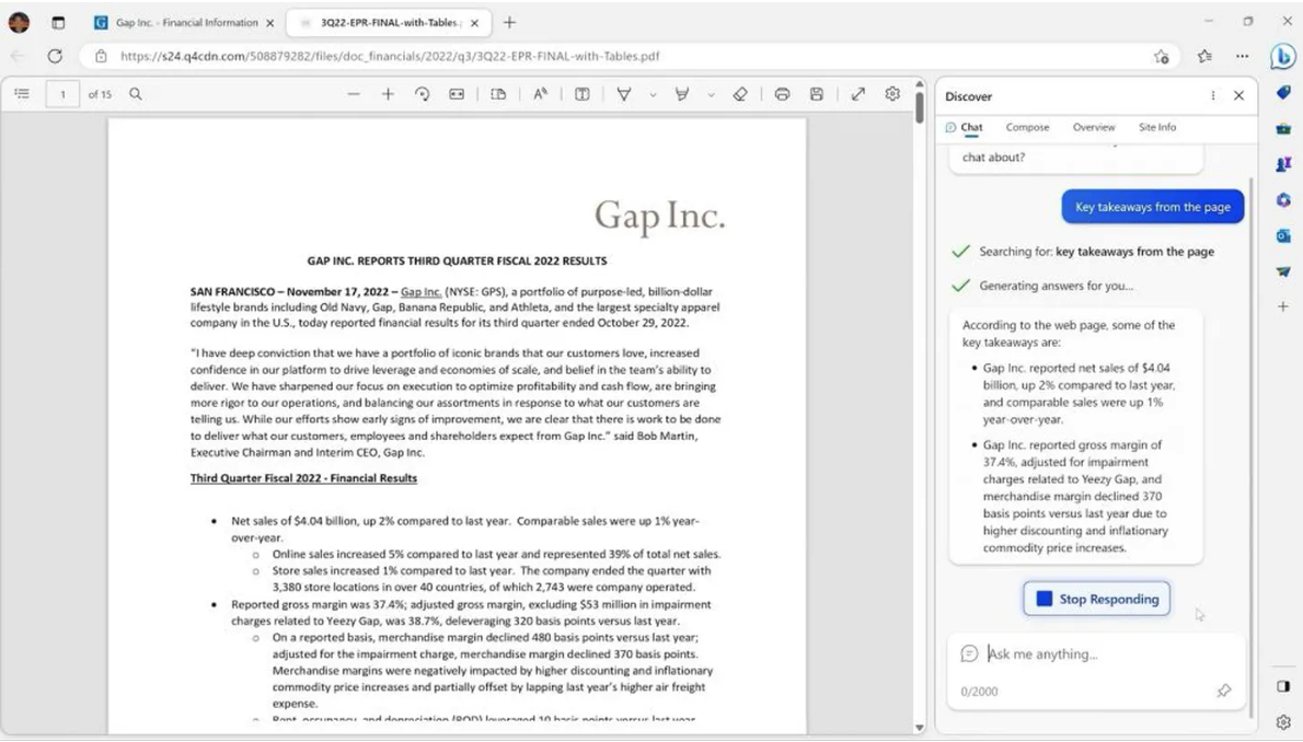 微软正式发布 ChatGPT 版必应搜索和 Edge,在 AI 领域挑战谷歌 新Edge浏览器
